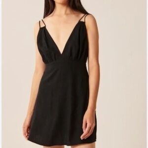 Abercrombie & Fitch Black V-Neck Dress with Build In Shorts